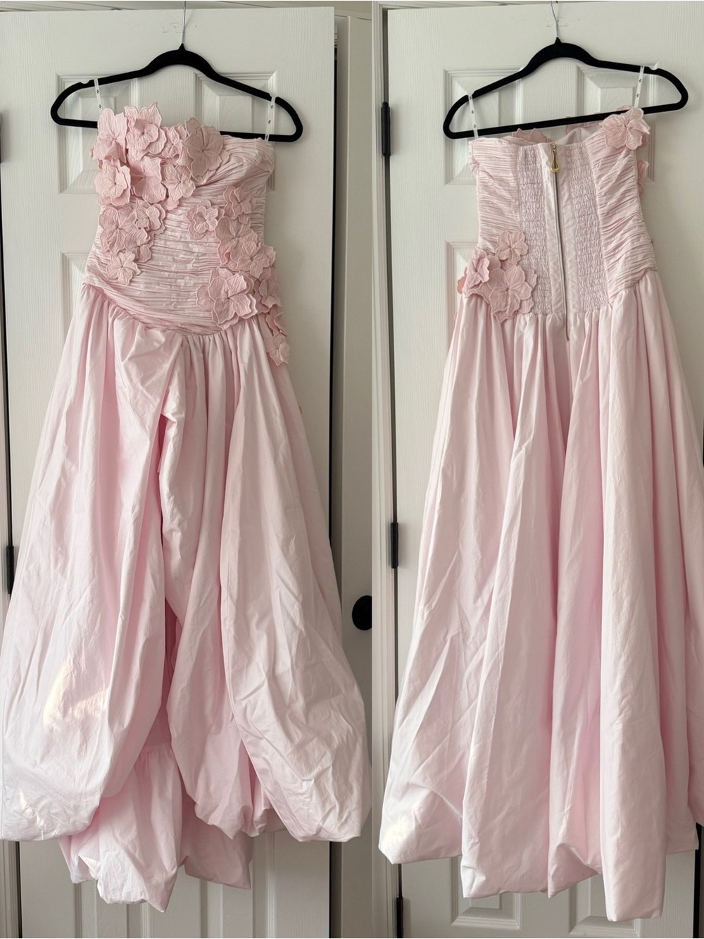 Aje Splendour Embroidered Floral Detail Strapless Gown Pastel Pink NEW with tags - Picture 3 of 14